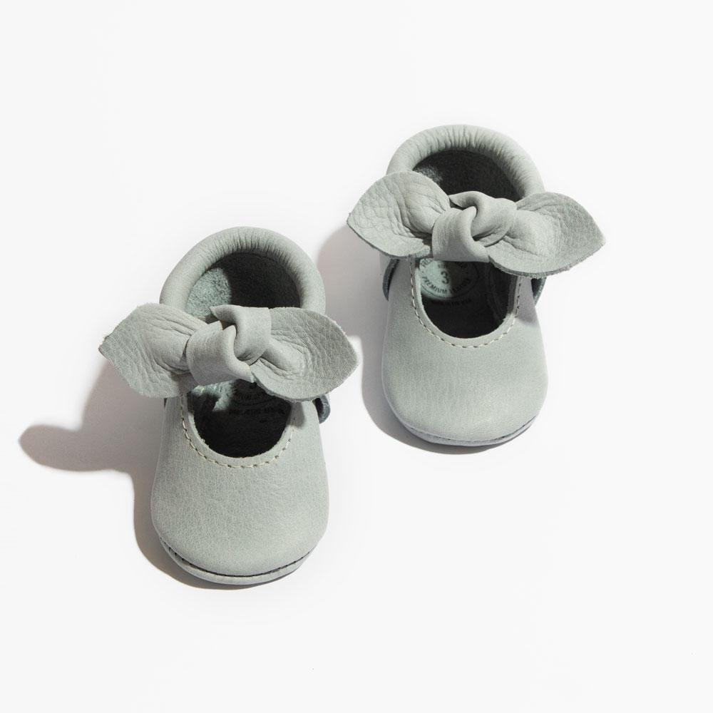 Greatest Snow On Earth Knotted Bow Baby Shoe Knotted Bow Mocc by Freshly Picked – Don't Panic Shoes