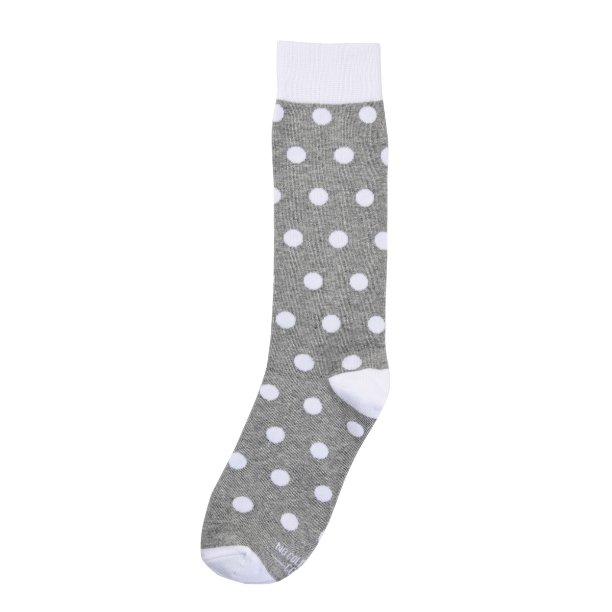 Grey And White Polka Dot Socks Fun Casual Crew For Women And Men Stylish Photo Friendly Socks by No Cold Feet – Don't Panic Shoes