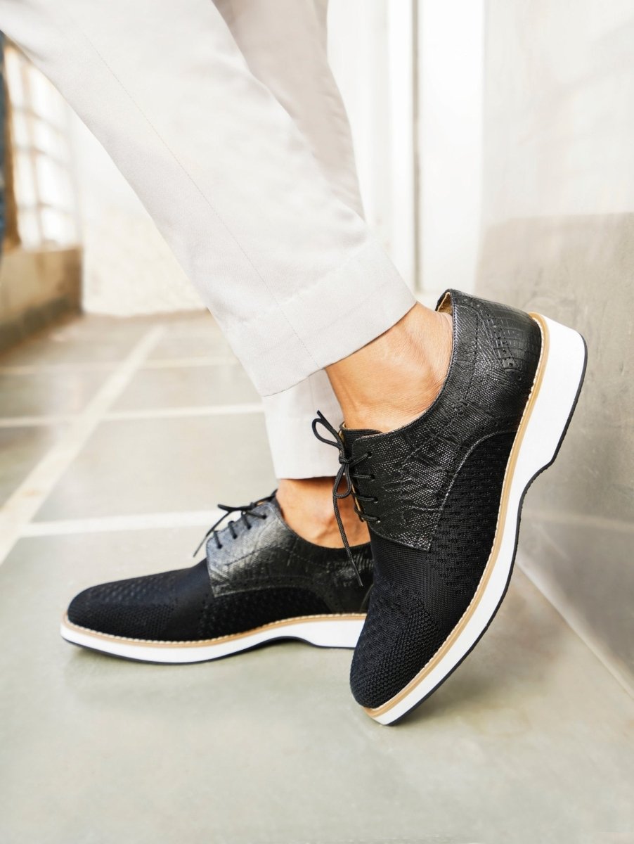 Gutta Lizard Print Leather Textile Casual Sneakers Shoes by Libertyzeno – Don't Panic Shoes