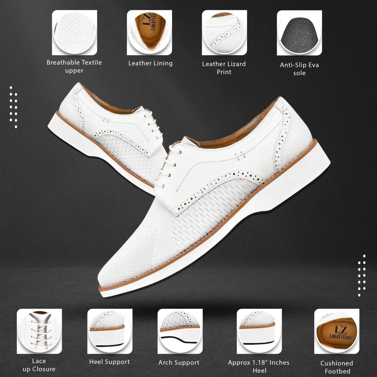 Gutta Lizard Print Leather Textile Casual Sneakers Shoes by Libertyzeno – Don't Panic Shoes