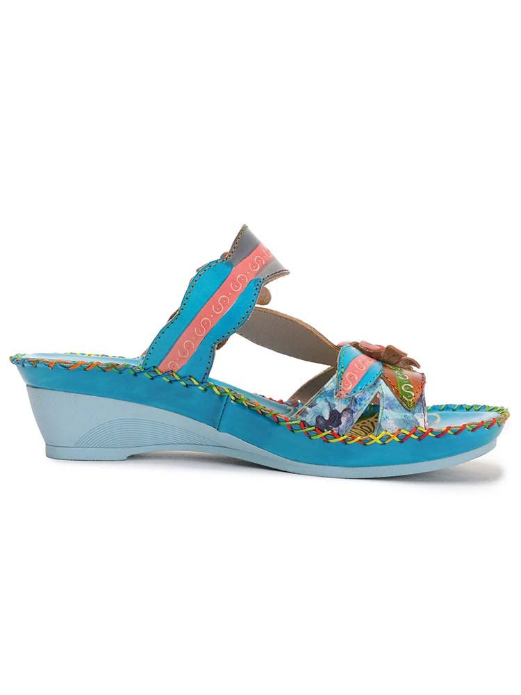 Gwen Floral Embossing Sandals Shoes by Colorstepshoes – Don't Panic Shoes