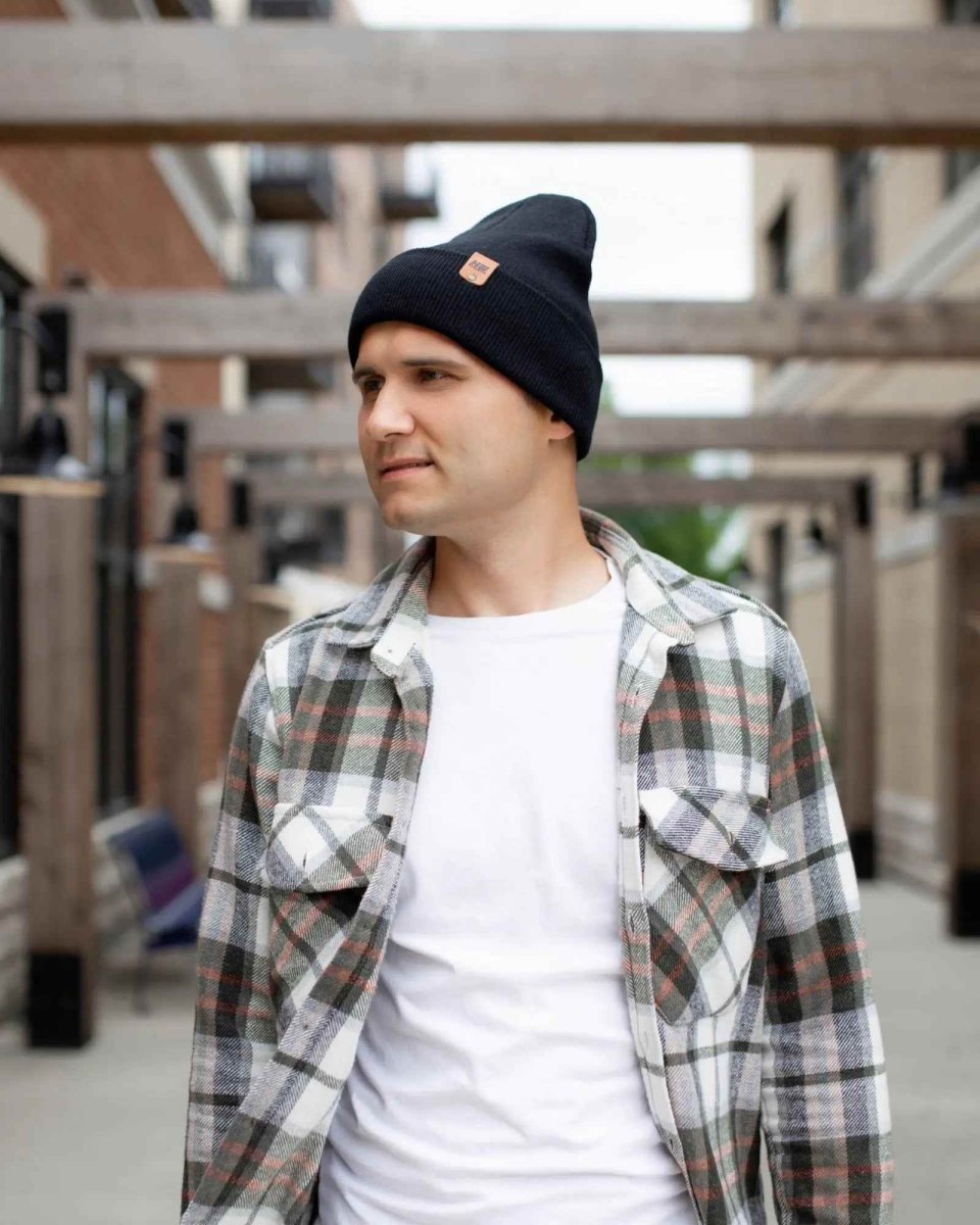 Haakwear Classic Cuffed Knit Beanie Midnight Black Beanie by Haakwear Usa – Don't Panic Shoes