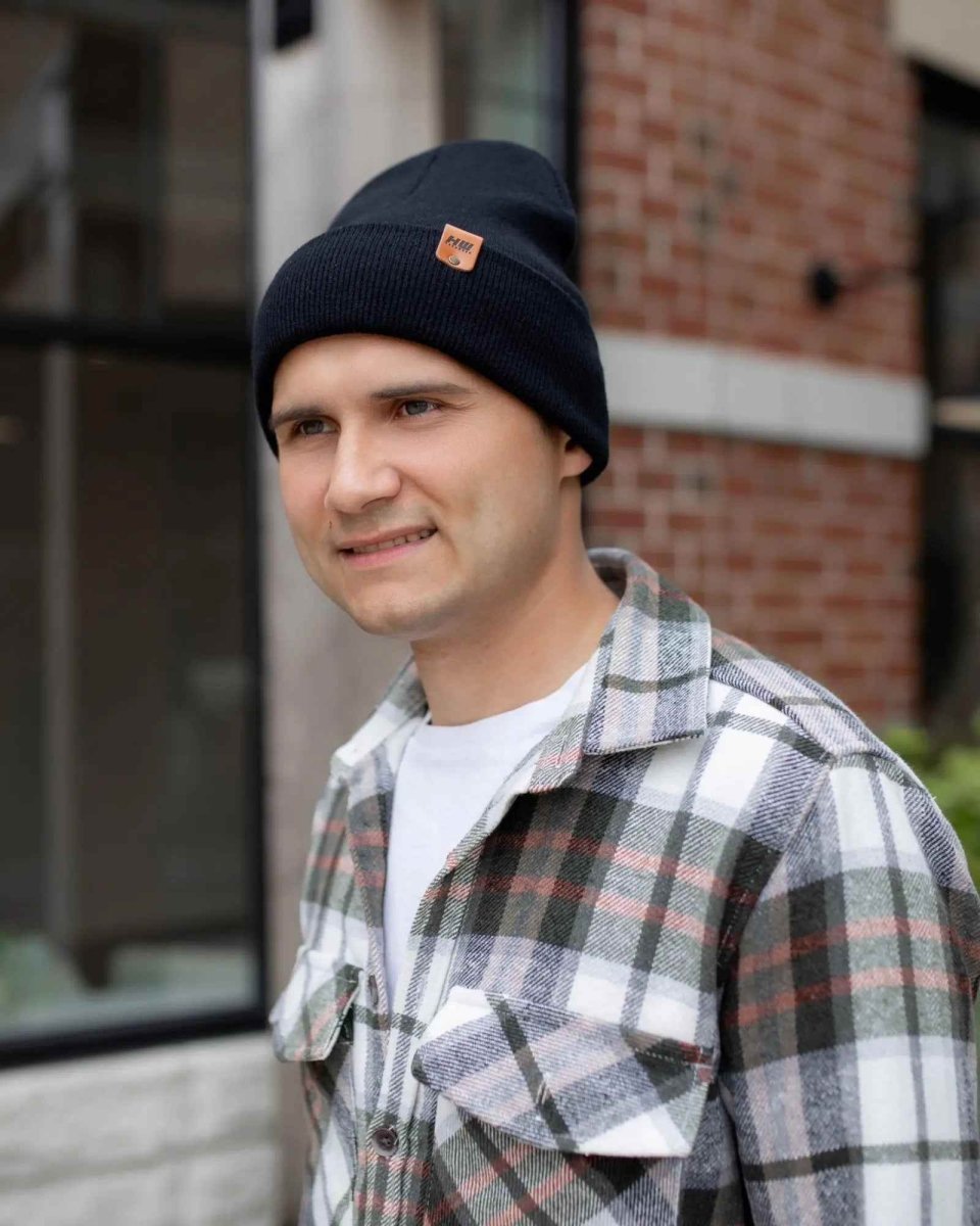 Haakwear Classic Cuffed Knit Beanie Midnight Black Beanie by Haakwear Usa – Don't Panic Shoes