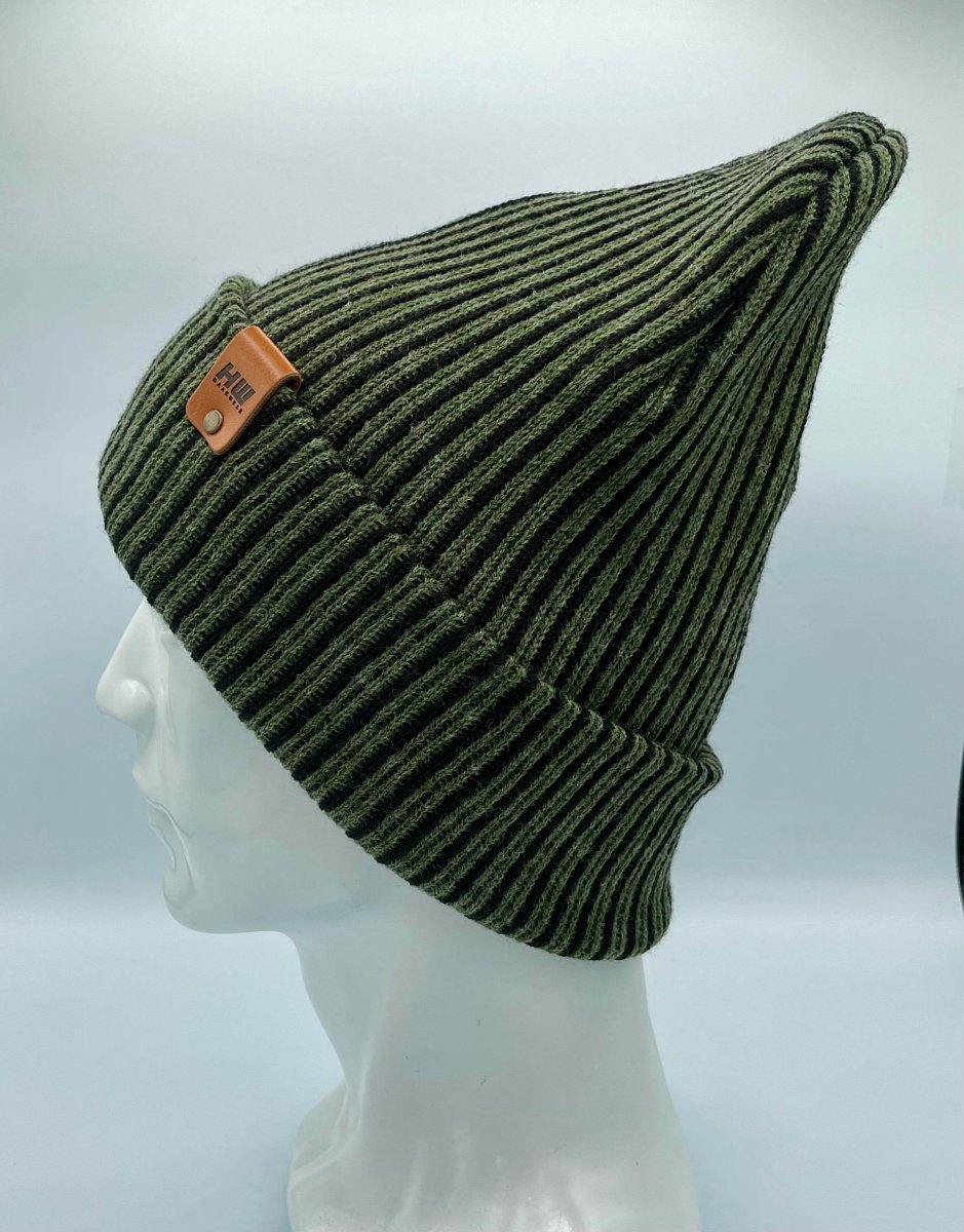 Haakwear Cuffed Wide Ribbed Striped Beanie Hat Limited Edition Beanie by Haakwear Usa – Don't Panic Shoes