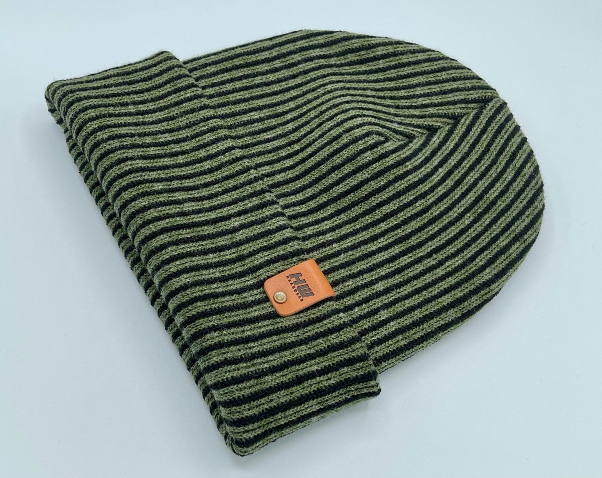 Haakwear Cuffed Wide Ribbed Striped Beanie Hat Limited Edition Beanie by Haakwear Usa – Don't Panic Shoes