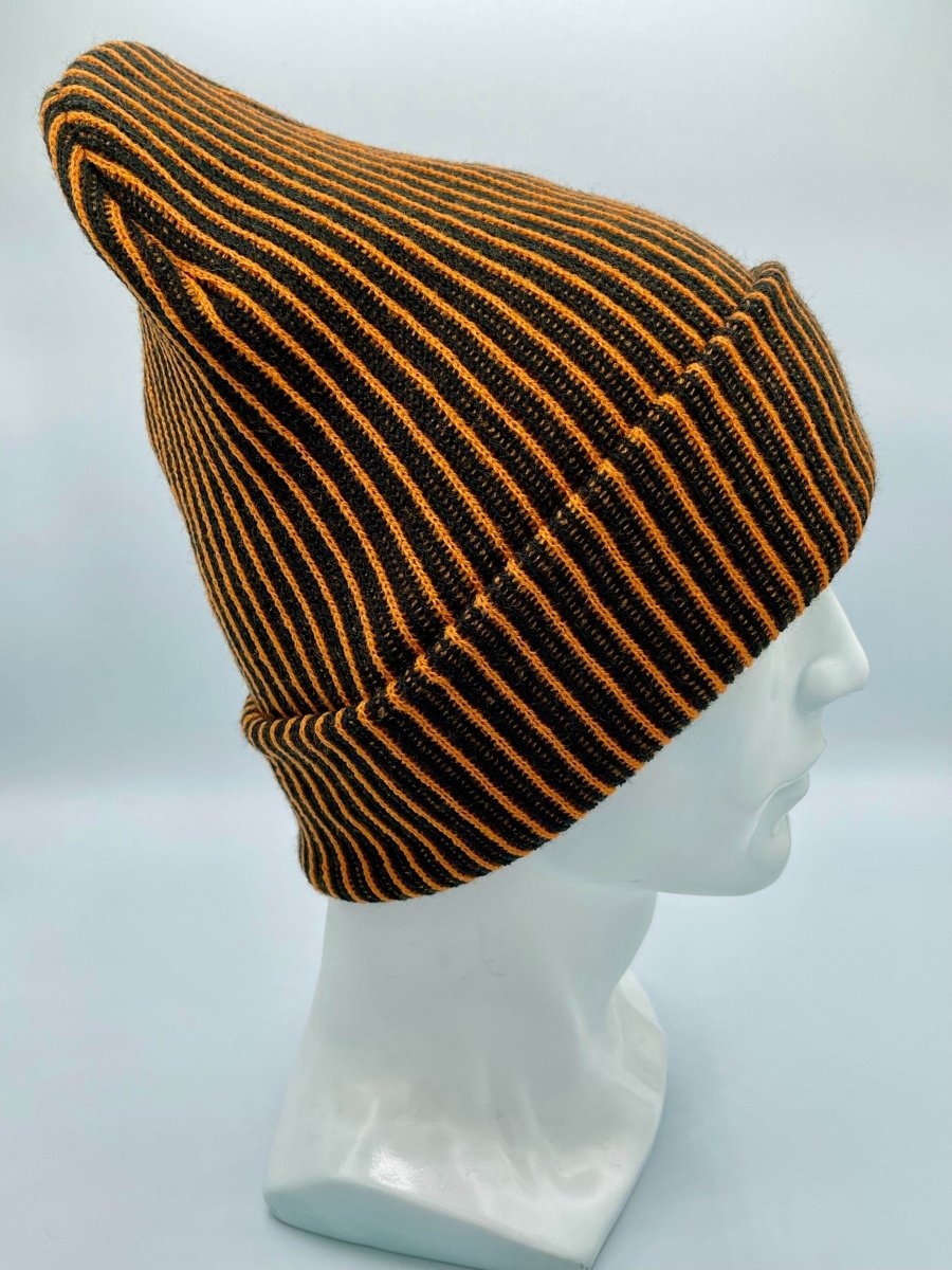 Haakwear Cuffed Wide Ribbed Striped Beanie Limited Edition Beanie by Haakwear Usa – Don't Panic Shoes