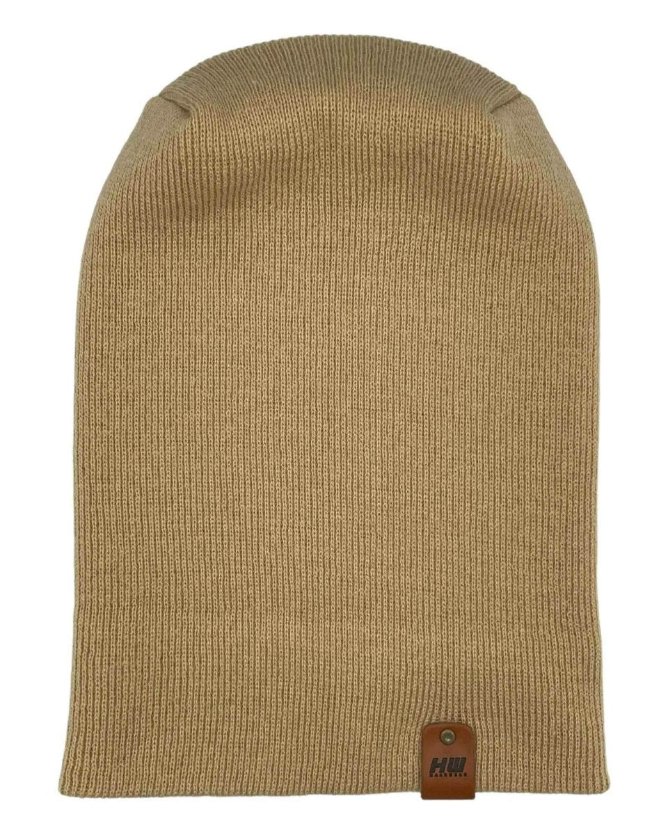 Haakwear H - Stitch Cuffed Beanie Knit Fabric Dune Beige Beanie by Haakwear Usa – Don't Panic Shoes