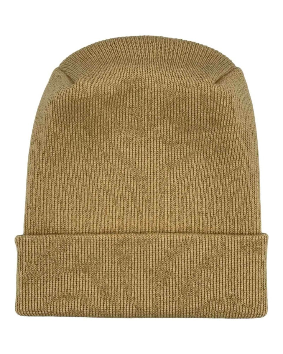 Haakwear H - Stitch Cuffed Beanie Knit Fabric Dune Beige Beanie by Haakwear Usa – Don't Panic Shoes