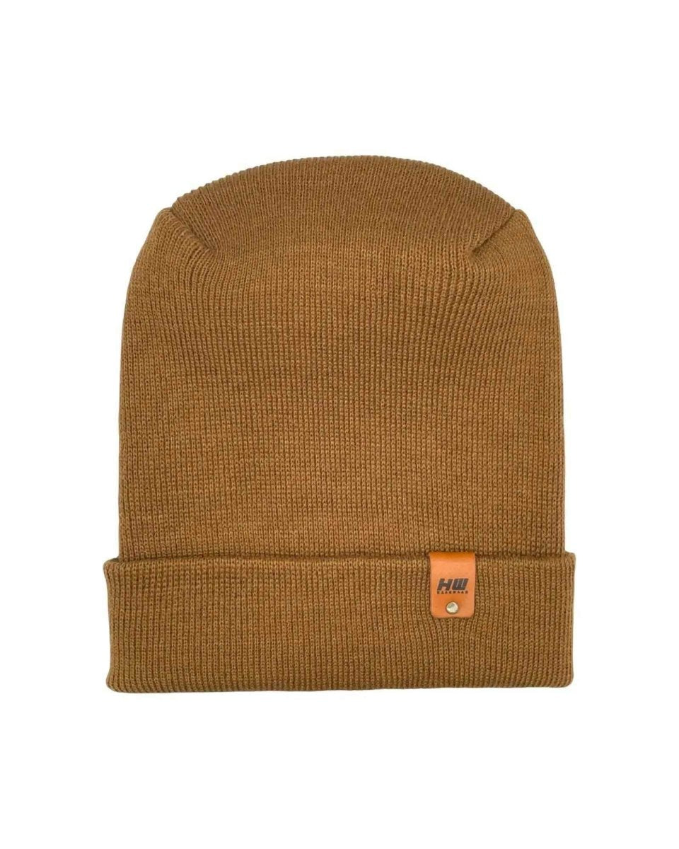Haakwear H - Stitch Cuffed Beanie Made In United States Camel Brown Beanie by Haakwear Usa – Don't Panic Shoes