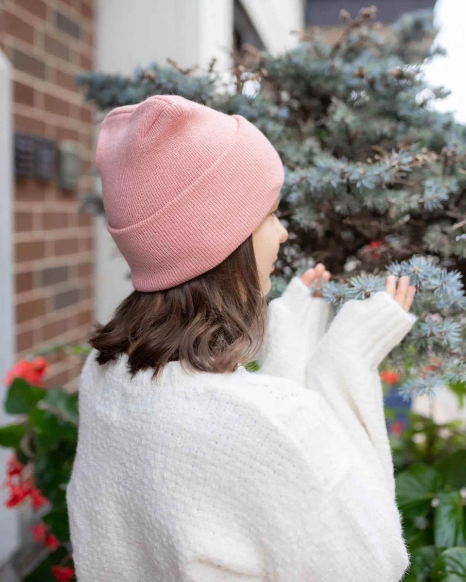 Haakwear H - Stitch Cuffed Beanie Made In United States Pearl Pink Beanie by Haakwear Usa – Don't Panic Shoes