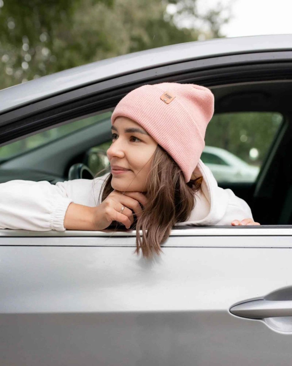 Haakwear H - Stitch Cuffed Beanie Made In United States Pearl Pink Beanie by Haakwear Usa – Don't Panic Shoes