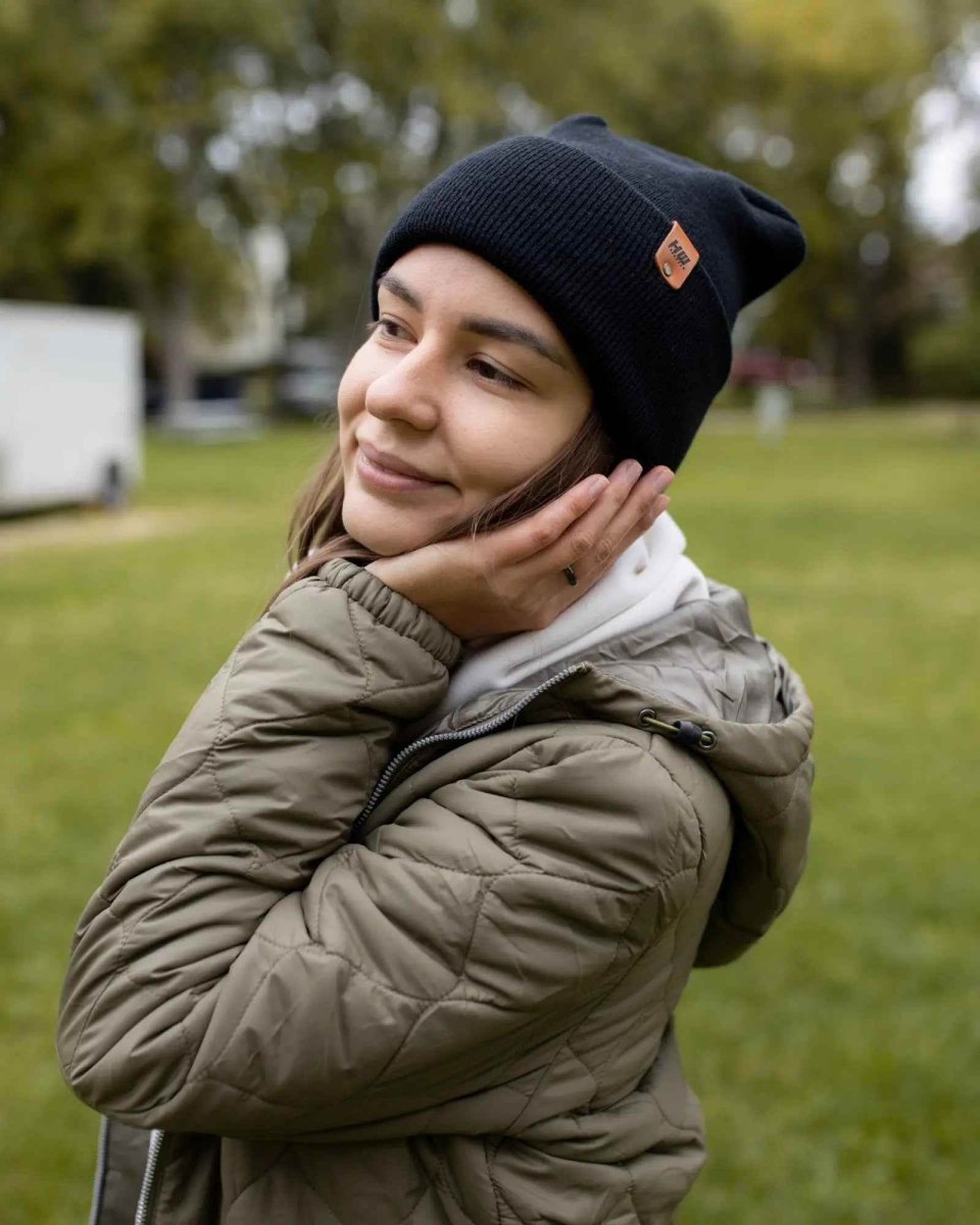 Haakwear H - Stitch Cuffed Beanie Made In Usa Midnight Black Beanie by Haakwear Usa – Don't Panic Shoes