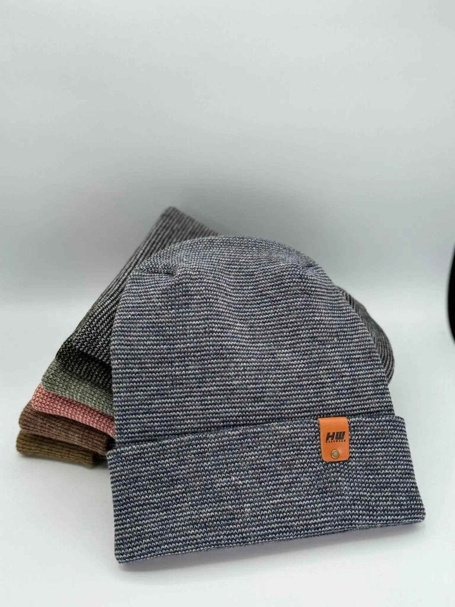Haakwear H Stitch Fusion Cuffed Beanie Hat Denim Gray Beanie by Haakwear Usa – Don't Panic Shoes