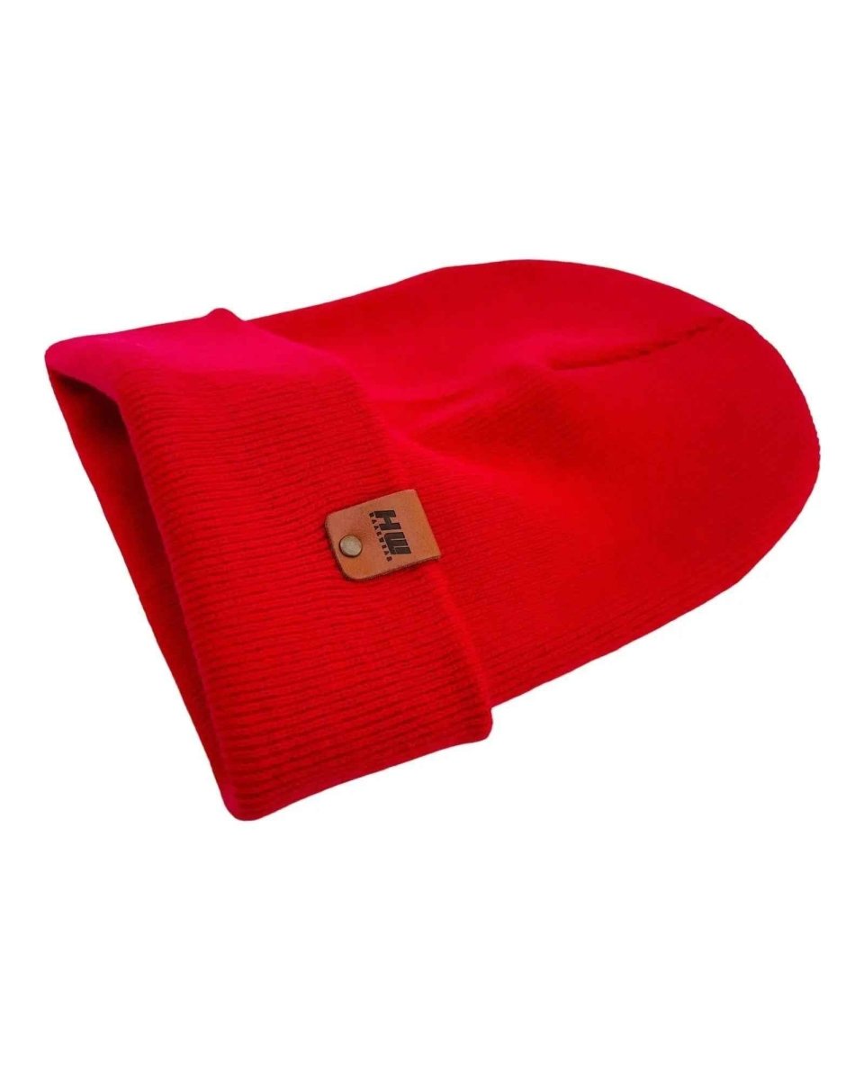 Haakwear Knit Cuffed Classic Beanie Acrylic Scarlet Red Beanie by Haakwear Usa – Don't Panic Shoes