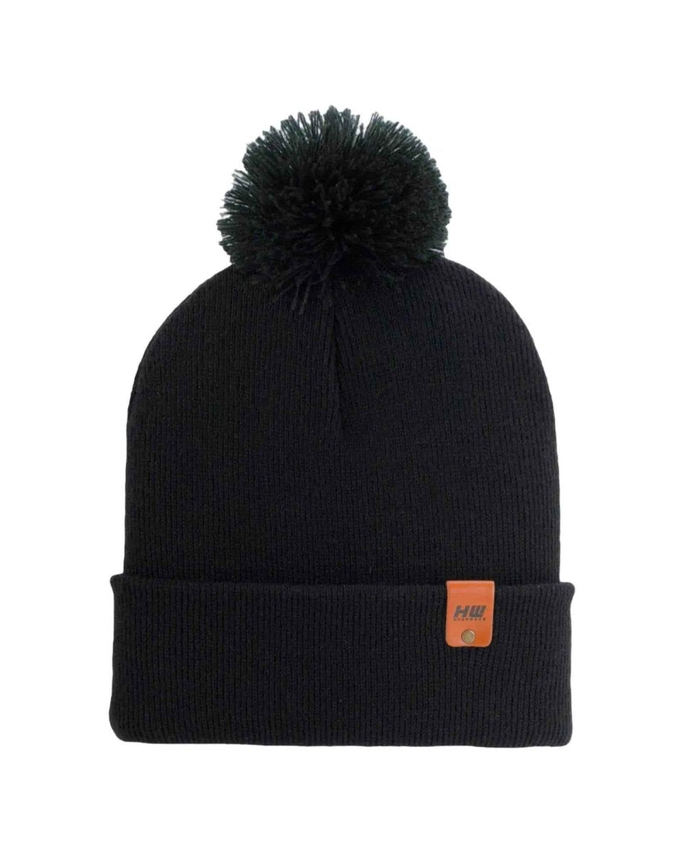 Haakwear Pompom Beanie Made In Usa Midnight Black Cpp1 Beanie by Haakwear Usa – Don't Panic Shoes