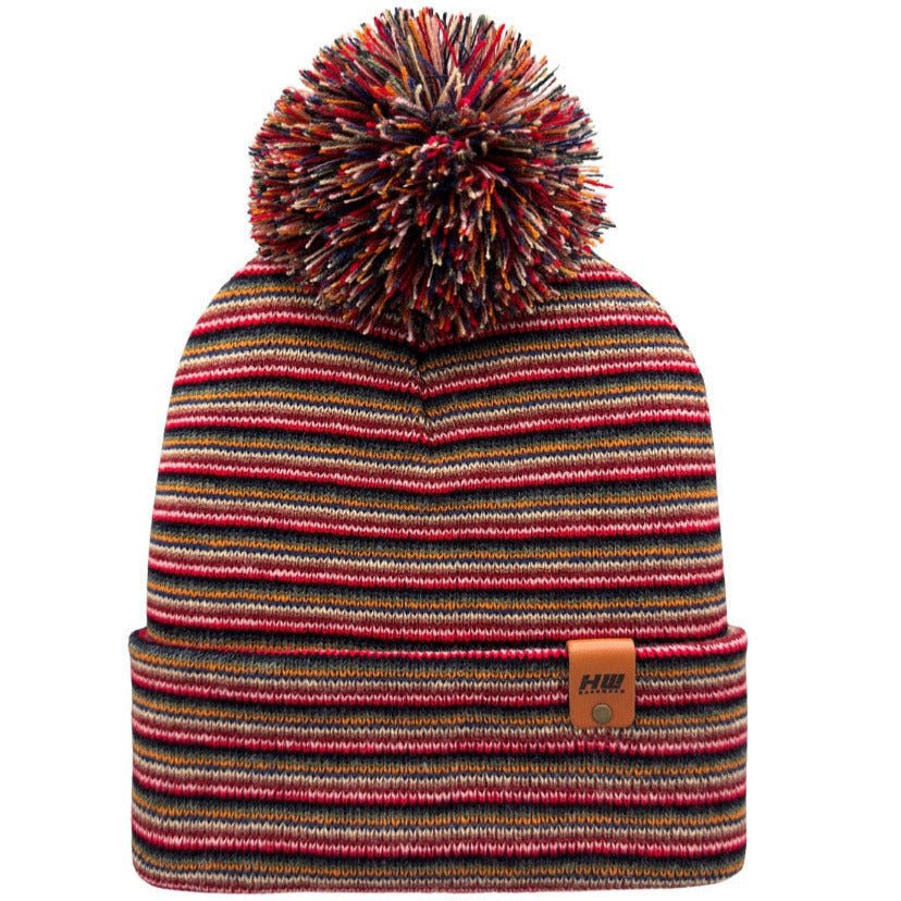 Haakwear – Traditional Pom Pom Beanie Multi Color Knit Beanie by HAAKWEAR USA – Don't Panic Shoes