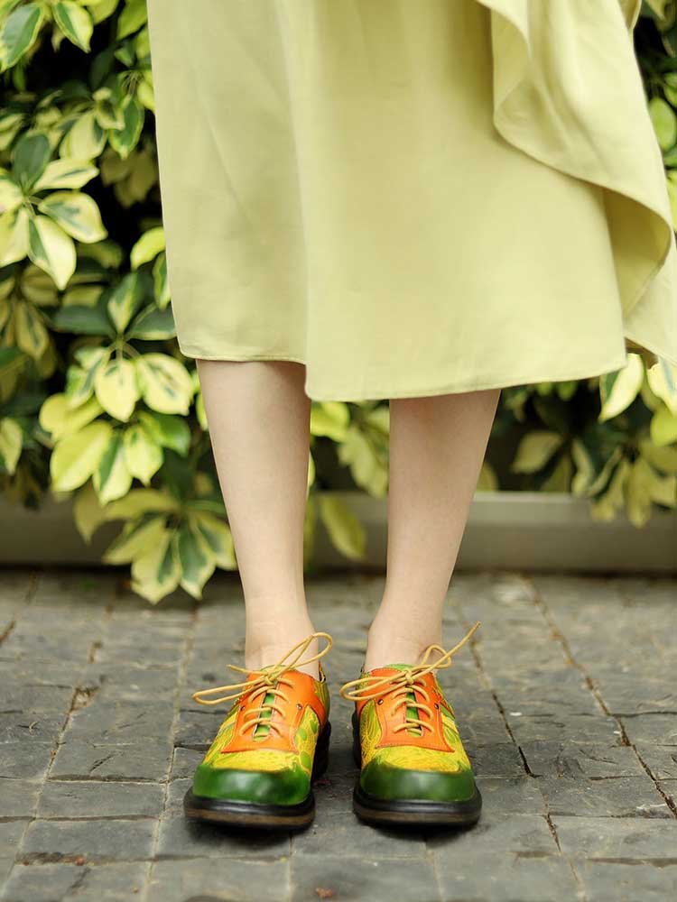 Hand - Printed Flat Cozy Shoes Flat by Colorstepshoes – Don't Panic Shoes