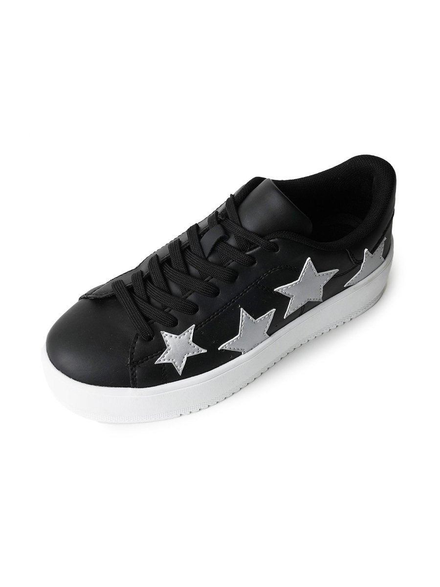 Hero | Black Silver Star Sneakers by J.Adams – Don't Panic Shoes