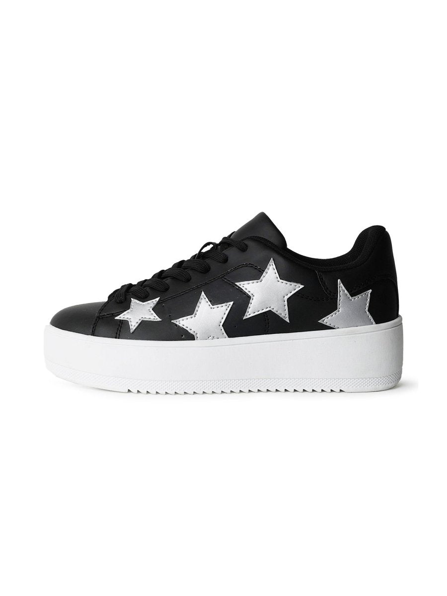 Hero | Black Silver Star Sneakers by J.Adams – Don't Panic Shoes