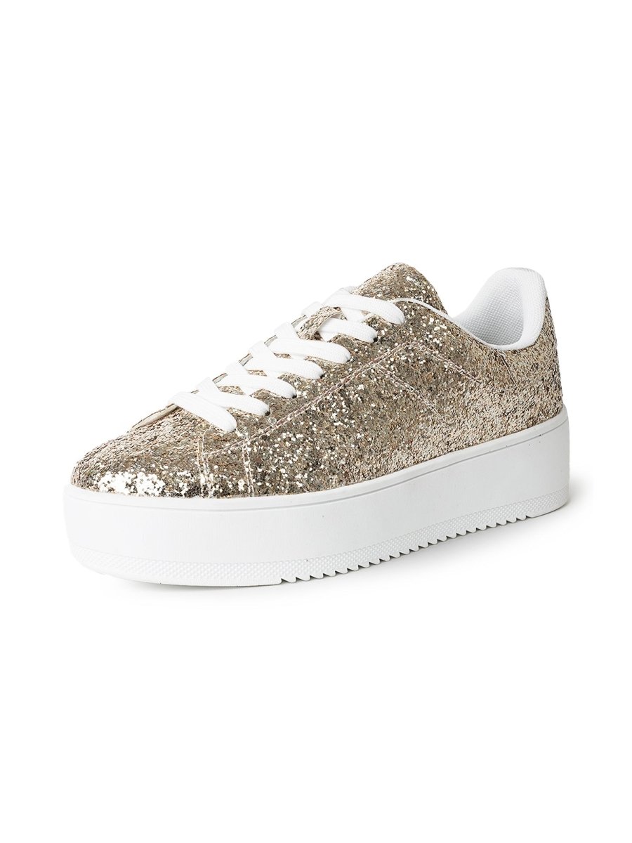Hero | Gold Glitter Sneakers by J.Adams – Don't Panic Shoes