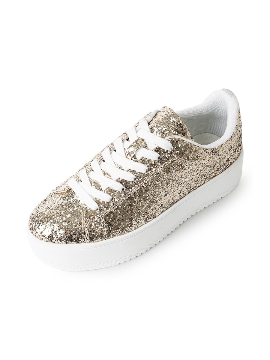 Hero | Gold Glitter Sneakers by J.Adams – Don't Panic Shoes