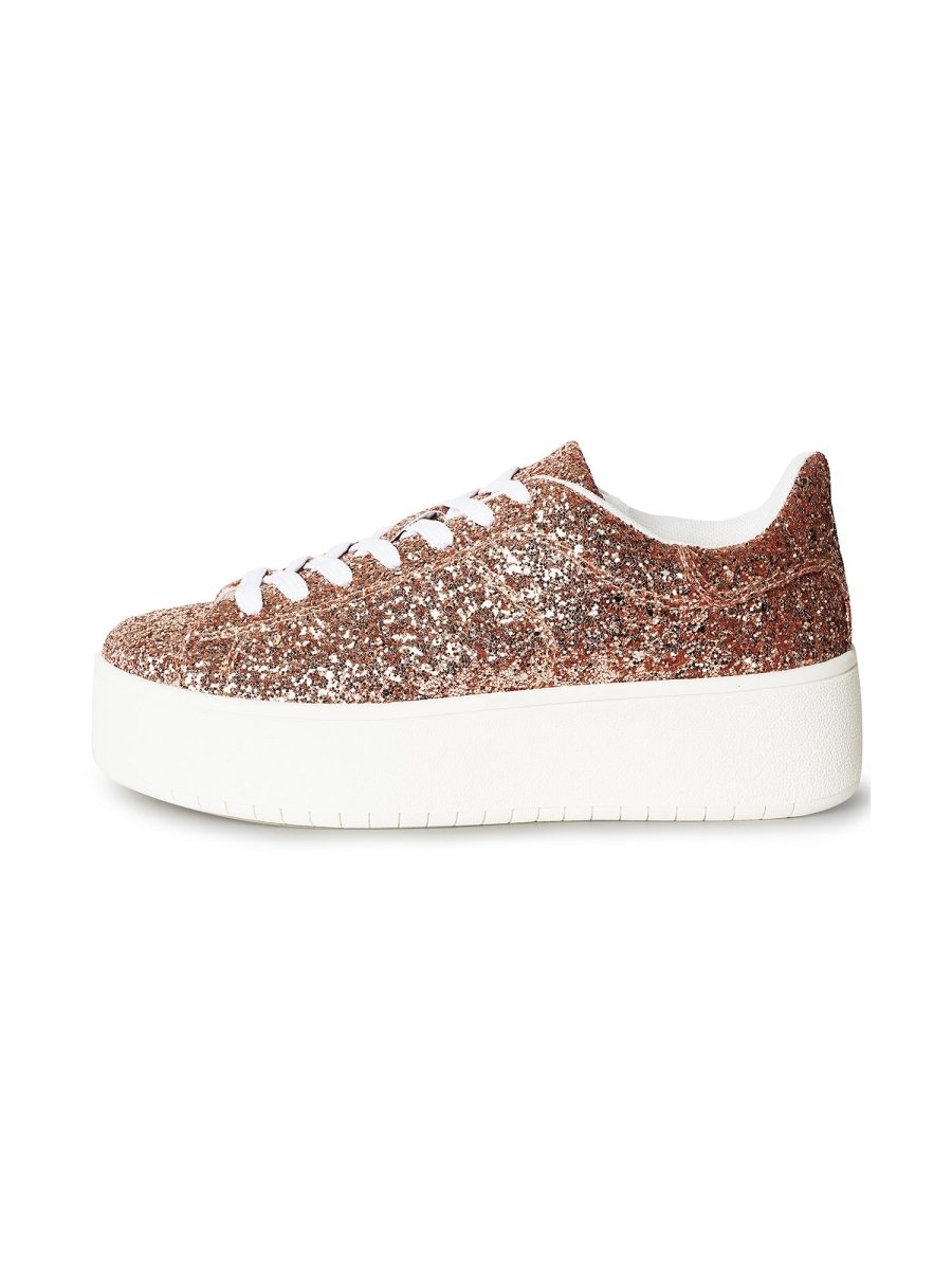 Hero | Rose Gold Glitter Sneakers by J.Adams – Don't Panic Shoes