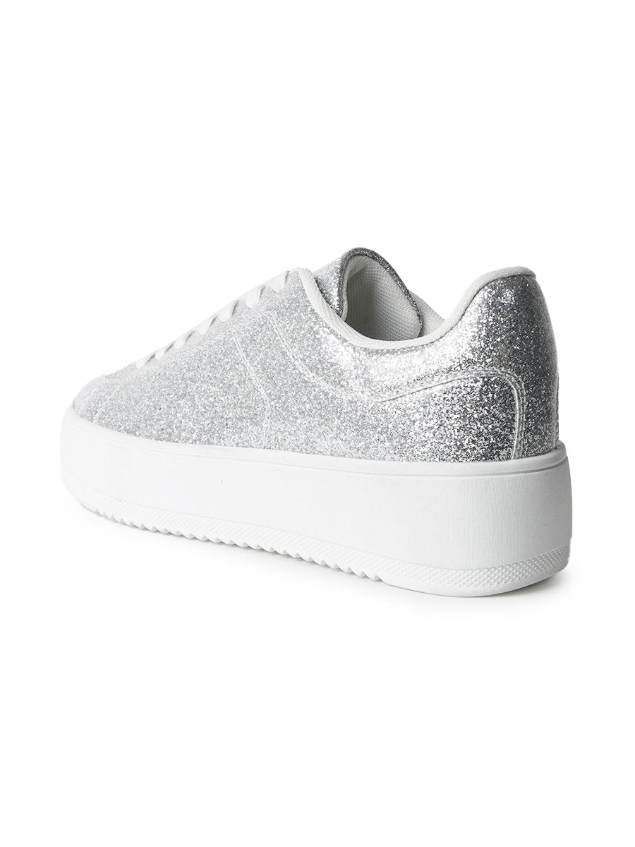 Hero | Silver Glitter Sneakers by J.Adams – Don't Panic Shoes