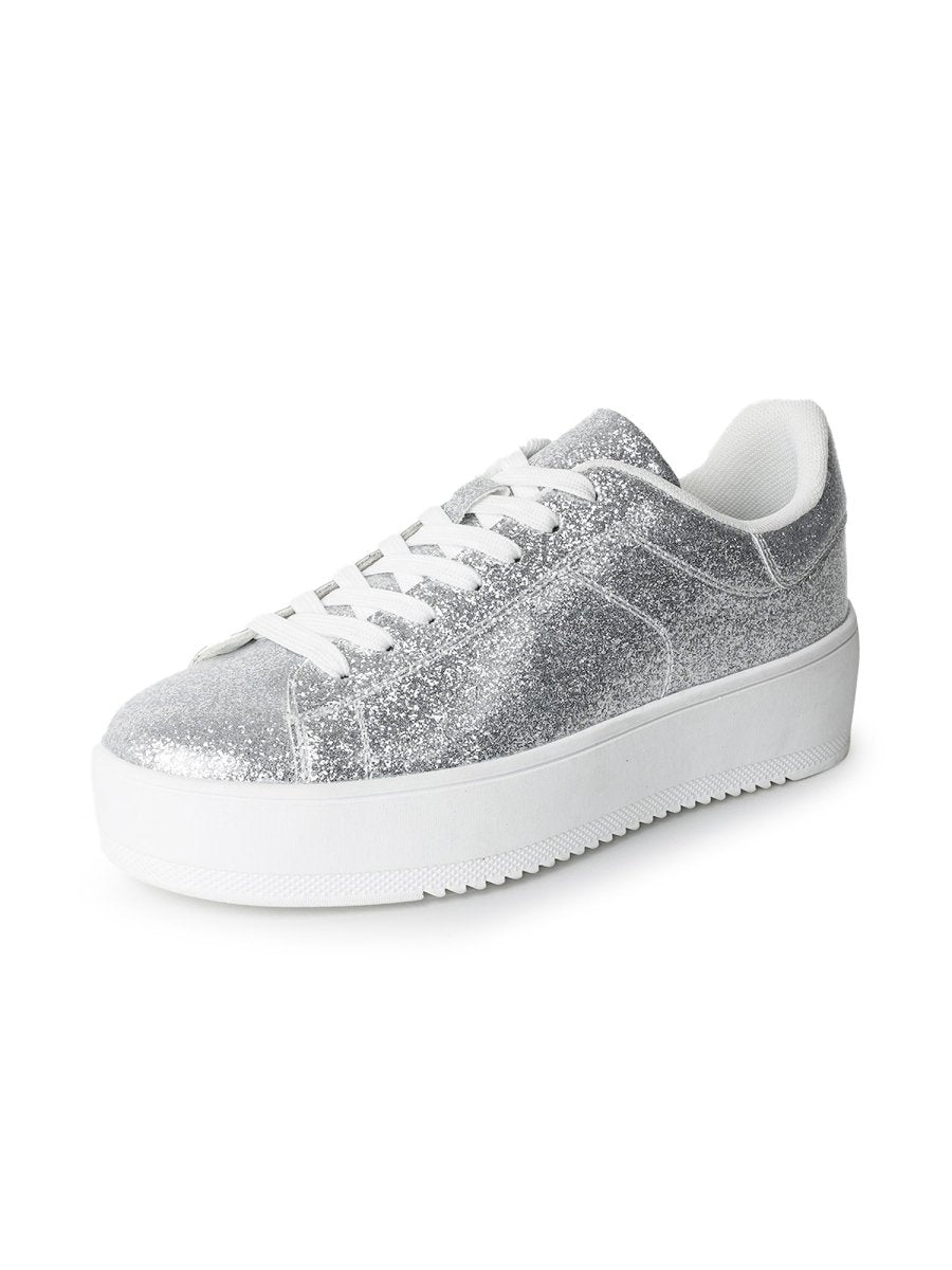 Hero | Silver Glitter Sneakers by J.Adams – Don't Panic Shoes