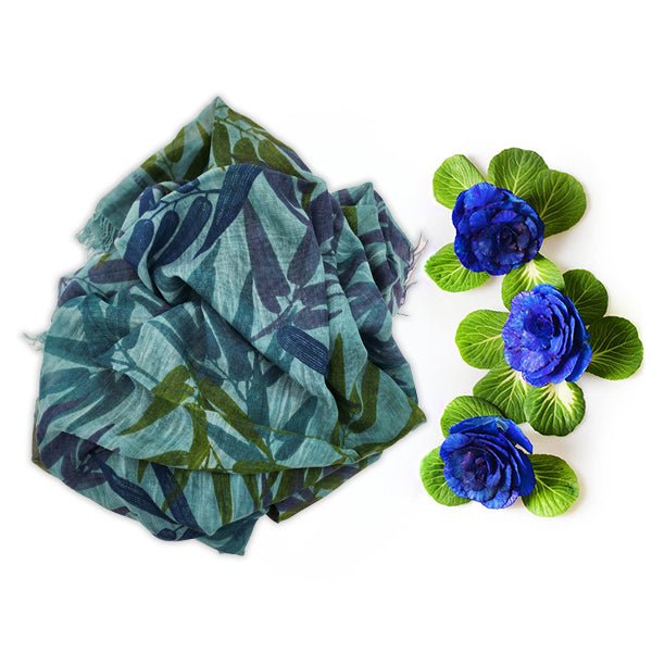 Hokusai Petroleum 73 Bamboo Fiber Print Textile Inspired Art Bamboo Scarves by Mar Soreli – Don't Panic Shoes