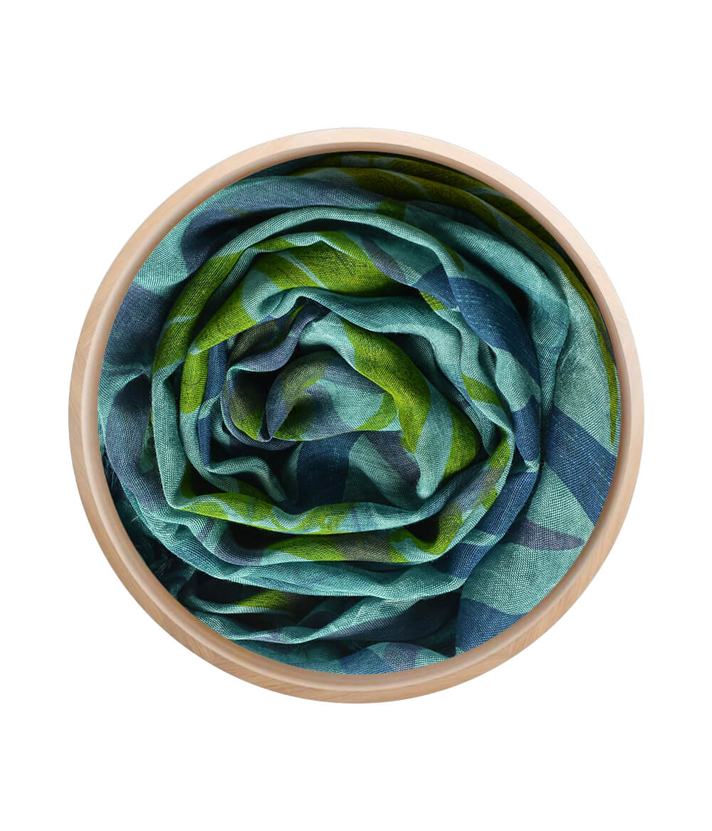 Hokusai Petroleum 73 Bamboo Fiber Print Textile Inspired Art Bamboo Scarves by Mar Soreli – Don't Panic Shoes