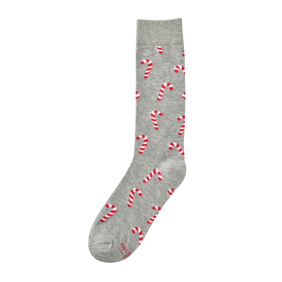 Holiday Candy Cane Socks Festive Christmas Crew Socks Socks by No Cold Feet – Don't Panic Shoes