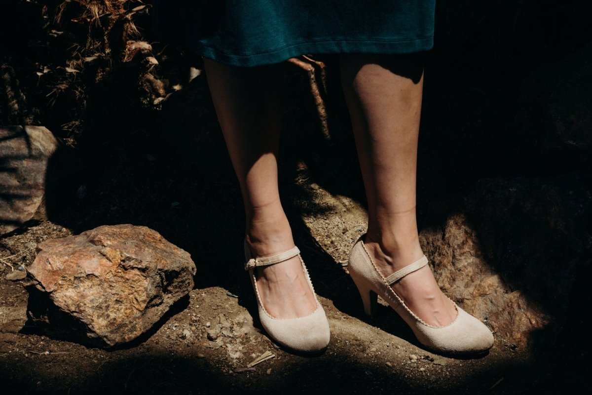 Honey | Beige Suede Heels by J.Adams – Don't Panic Shoes