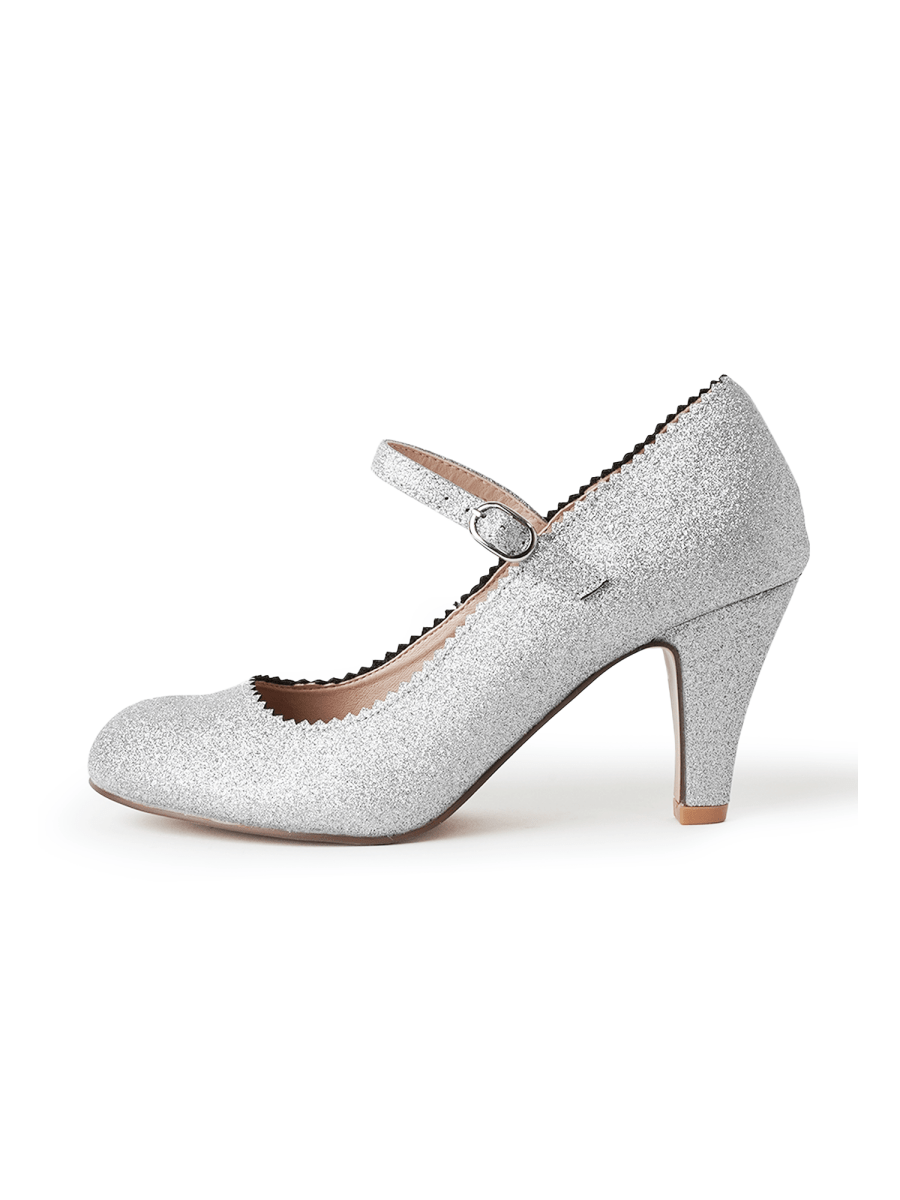 Honey | Silver Glitter Heels by J.Adams – Don't Panic Shoes