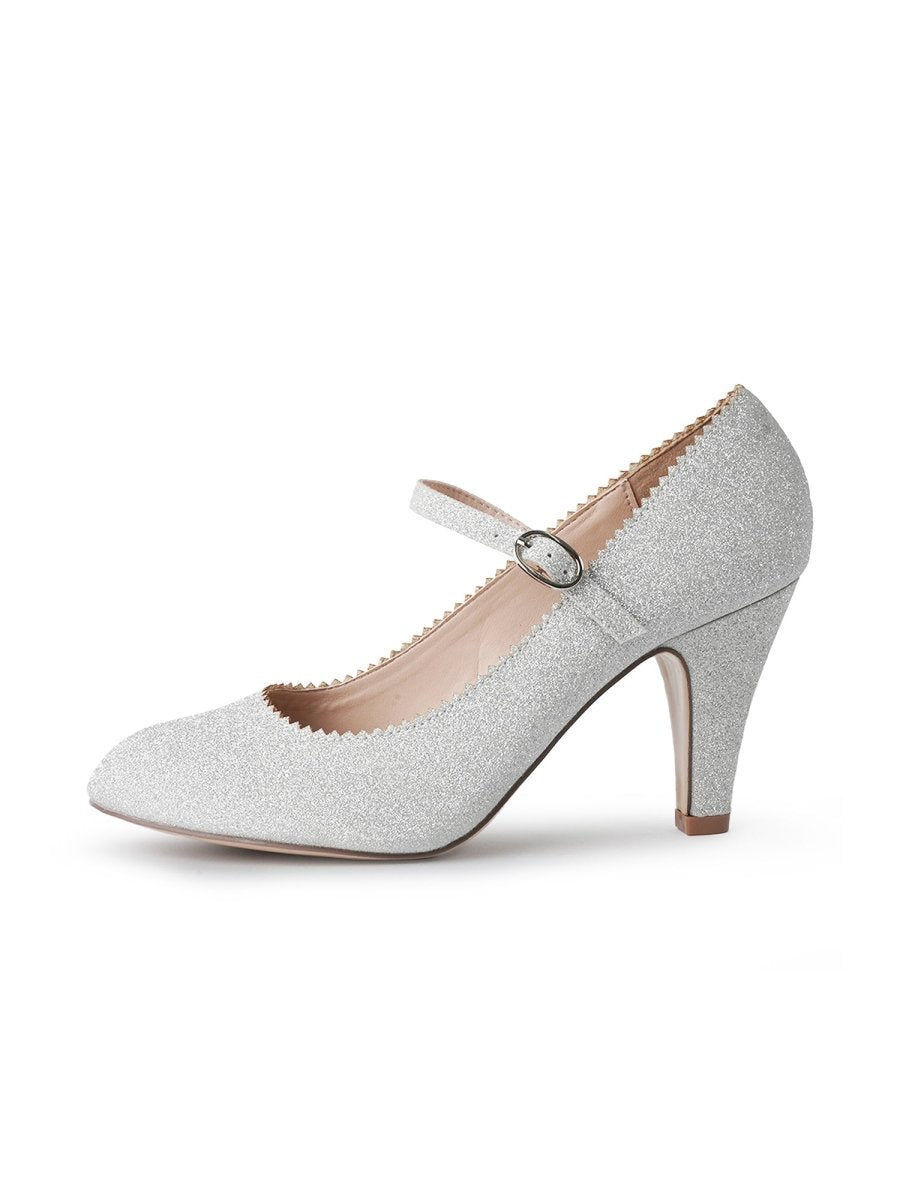 Honey | Silver Glitter Heels by J.Adams – Don't Panic Shoes