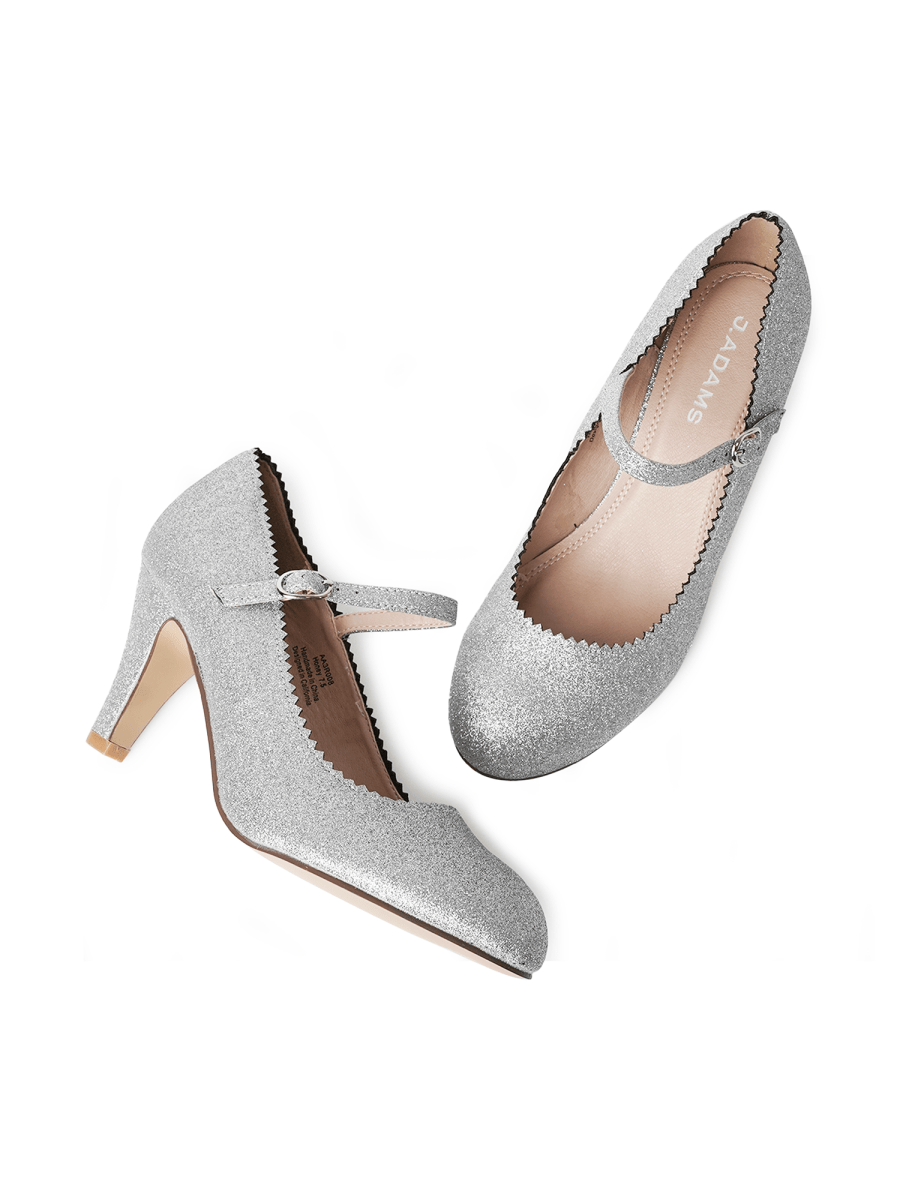 Honey | Silver Glitter Heels by J.Adams – Don't Panic Shoes