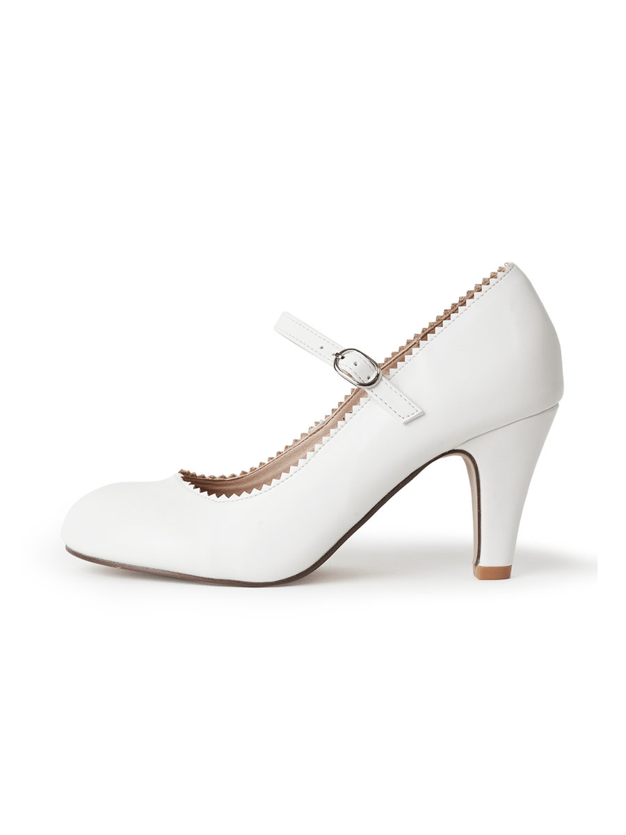 Honey | White Heels by J.Adams – Don't Panic Shoes