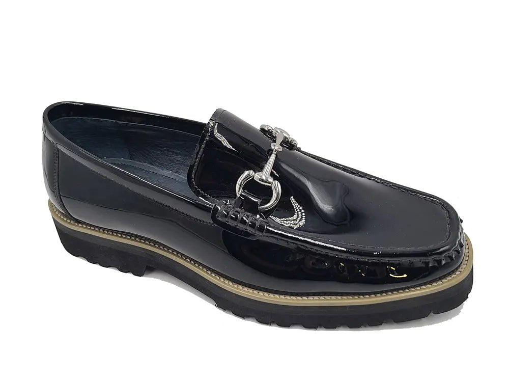 Horse Bit Lug Sole Loafer Leather Full Leather Lining Shoes by Carrucci Shoes – Don't Panic Shoes