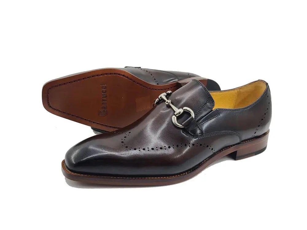 Horsebit Wingtip Loafer Calfskin Burnished Kl901 - 01 Shoes by Carrucci Shoes – Don't Panic Shoes