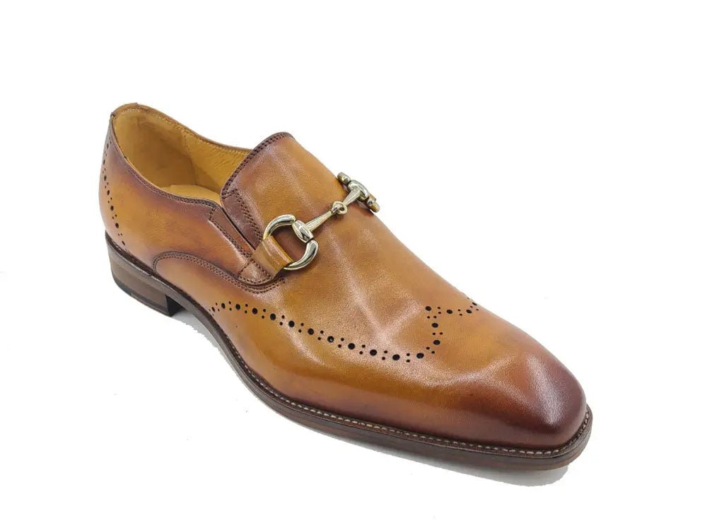 Horsebit Wingtip Loafer Calfskin Burnished Kl901 - 01 Shoes by Carrucci Shoes – Don't Panic Shoes