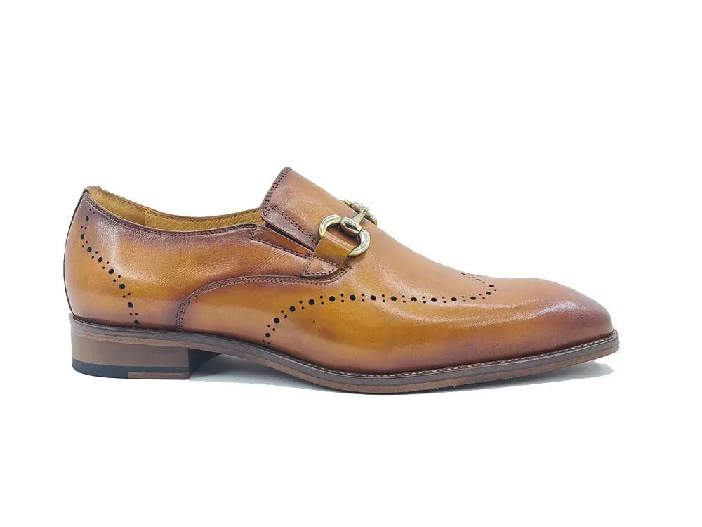 Horsebit Wingtip Loafer Calfskin Burnished Kl901 - 01 Shoes by Carrucci Shoes – Don't Panic Shoes