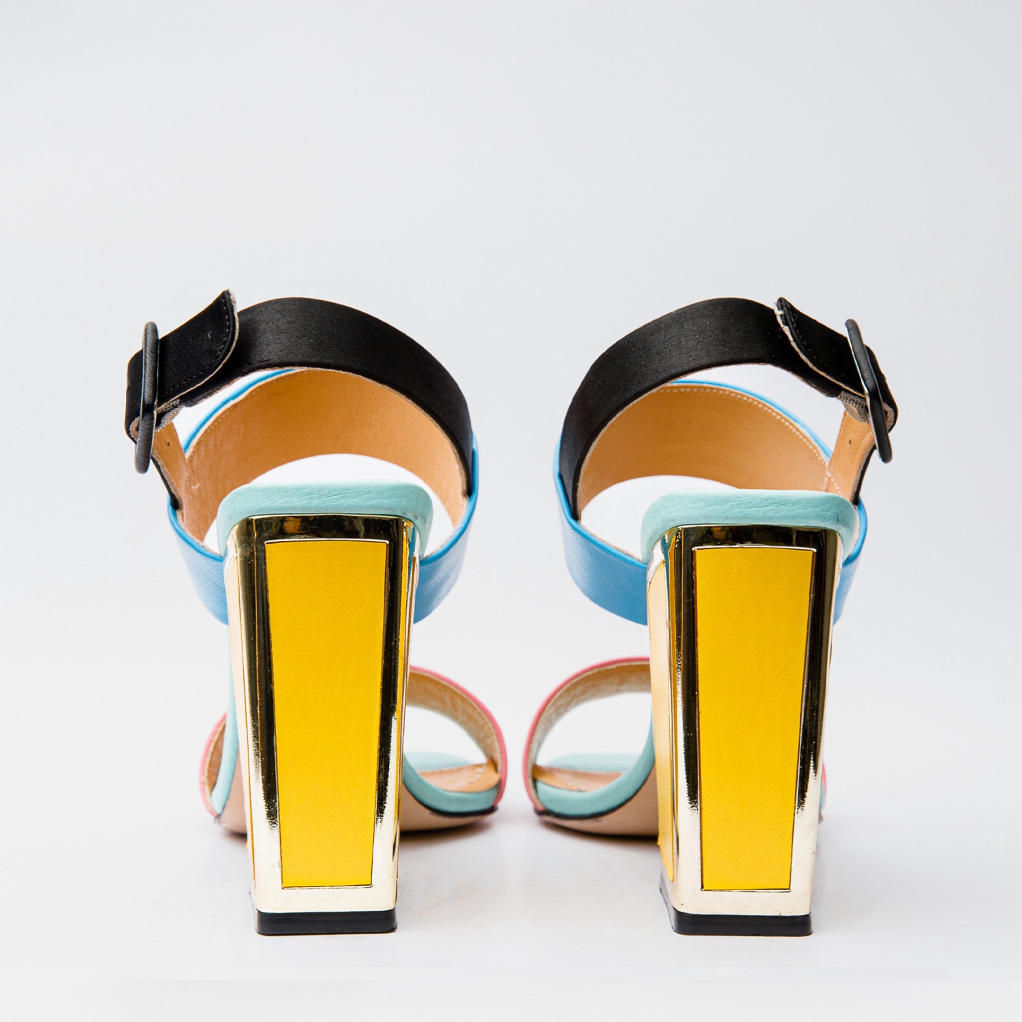 The Niger Multicolor Block Heel Leather Women Sandal