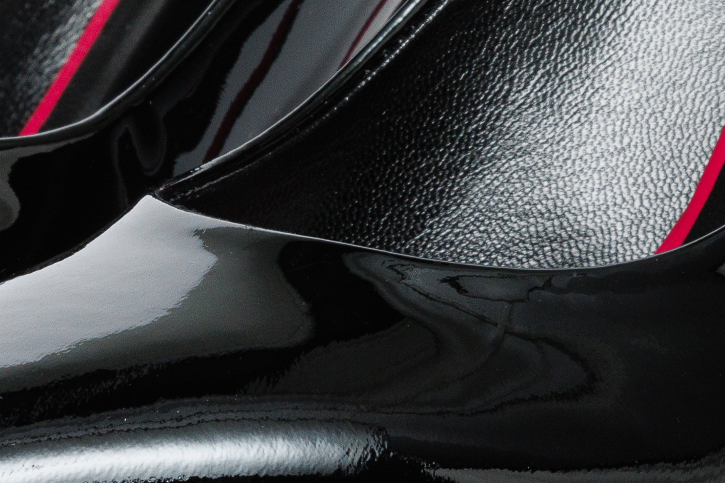 The Ege Black Patent Leather Pump Fuchsia Sole Women Shoe