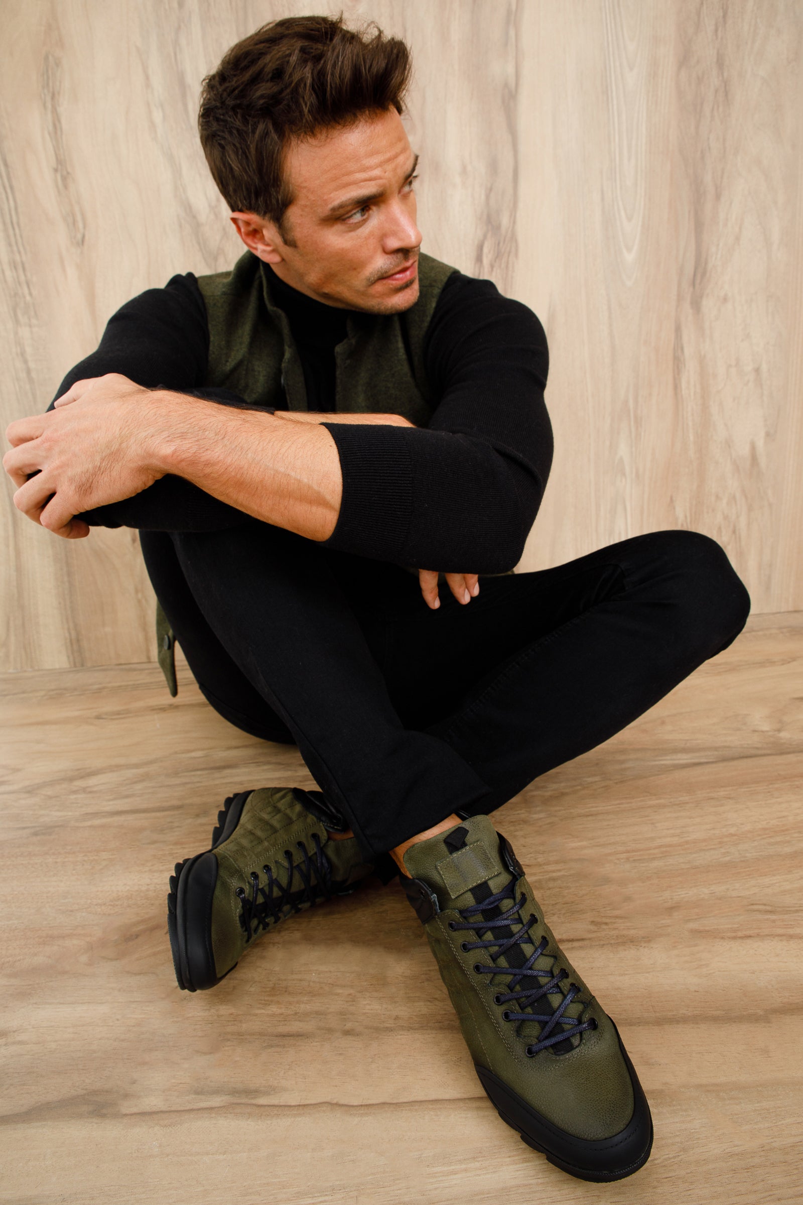 The Riga Green Suede Leather Casual Lace-Up Men Boots Final Sale!