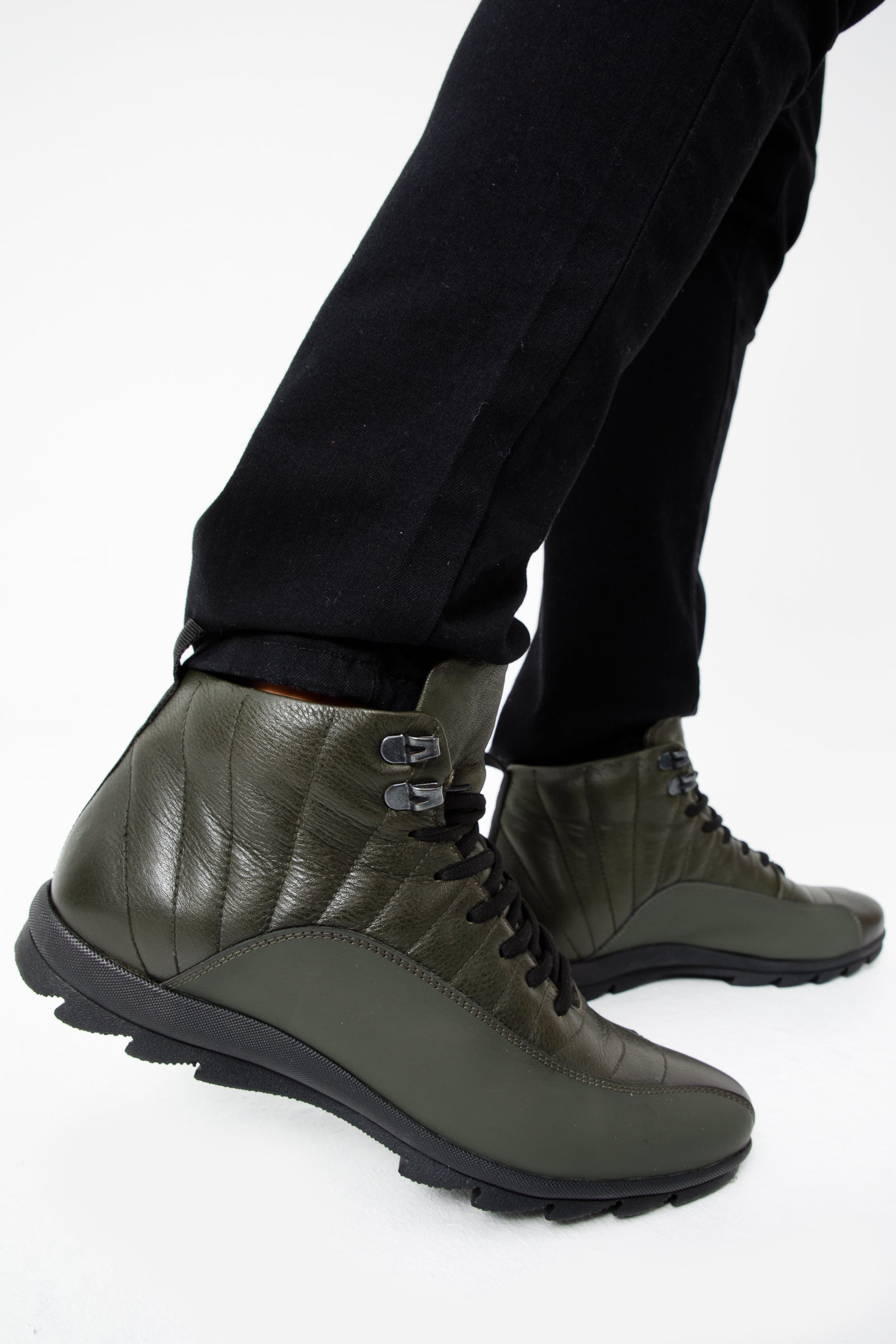 The Merter Green Leather Casual Lace-Up Men Boot Final Sale!