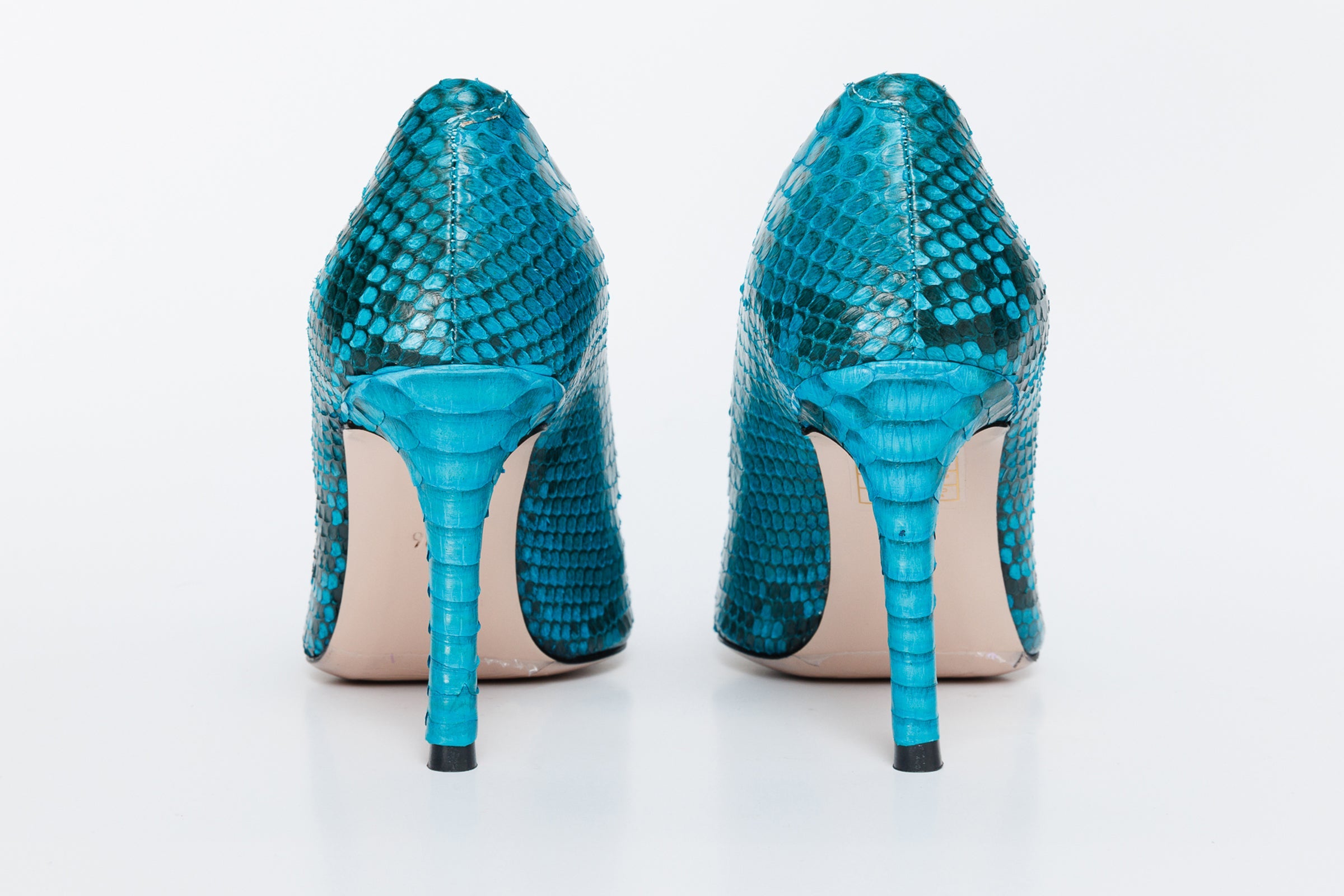 The Queenn Turquoise Pythn Leather Pump Women Shoe
