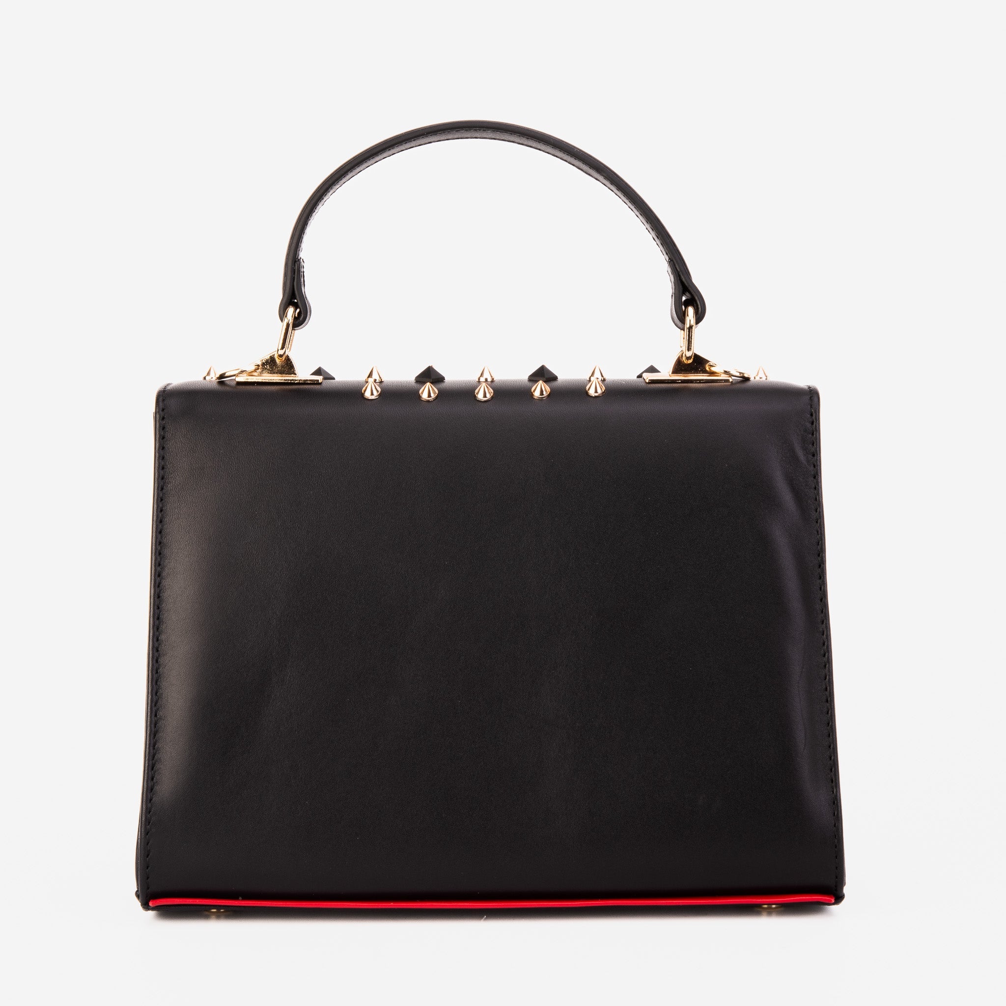 The Infanta Black Spike Leather Handbag