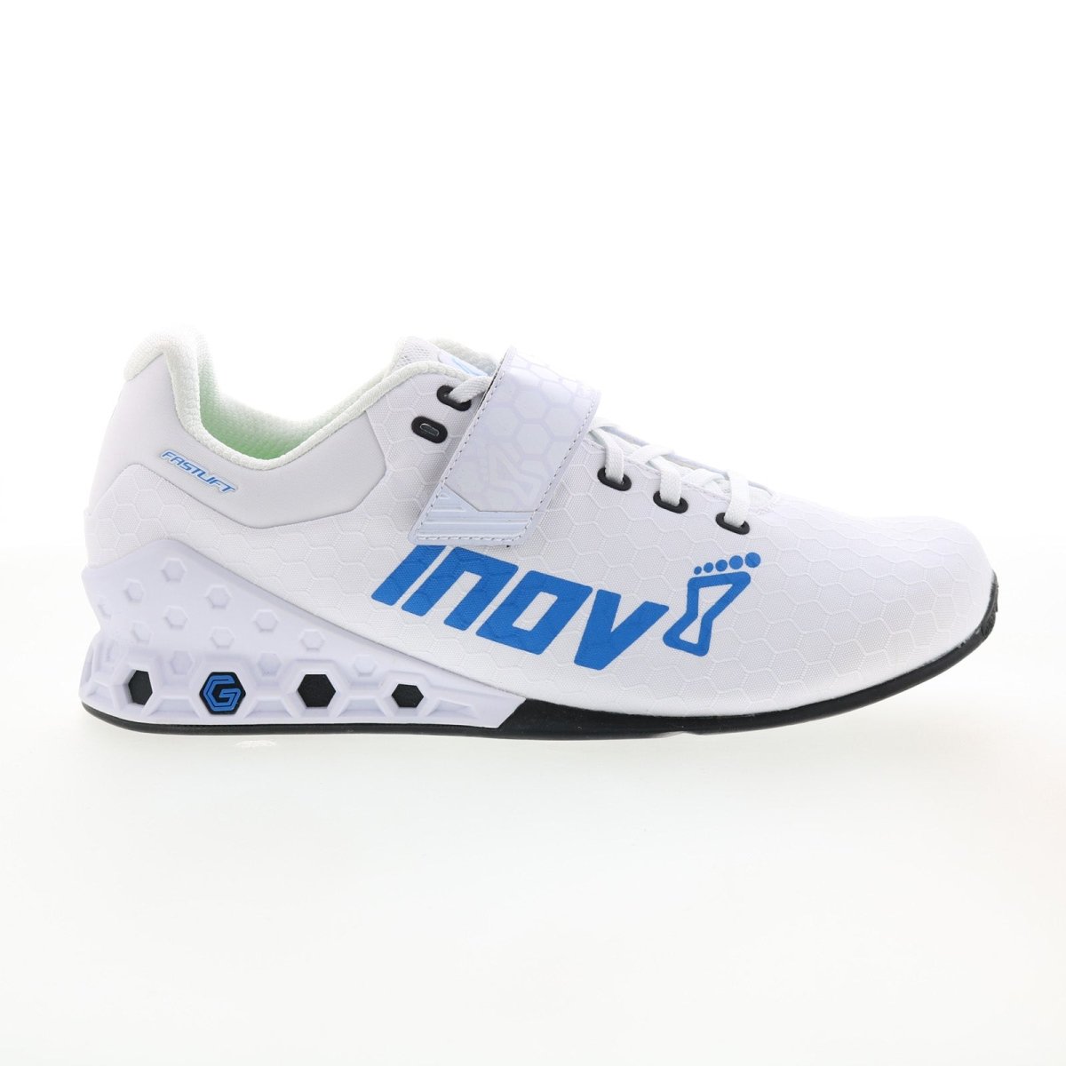 Inov8 FaStlift Power G 380 Weightlifting Shoes Men’s White Blue 001056 - Whbl - S - 01 Footwear by Inov - 8 – Don't Panic Shoes