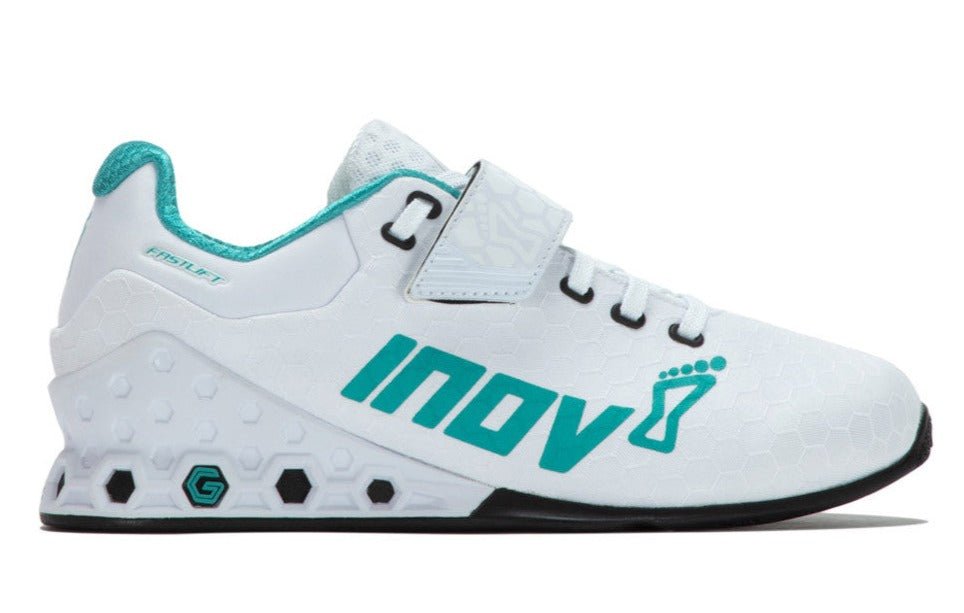 Inov8 FaStlift Power G 380 Women’s Weightlifting Training Shoes White Teal 001057 - Whtl - S - 01 Footwear by Inov - 8 – Don't Panic Shoes