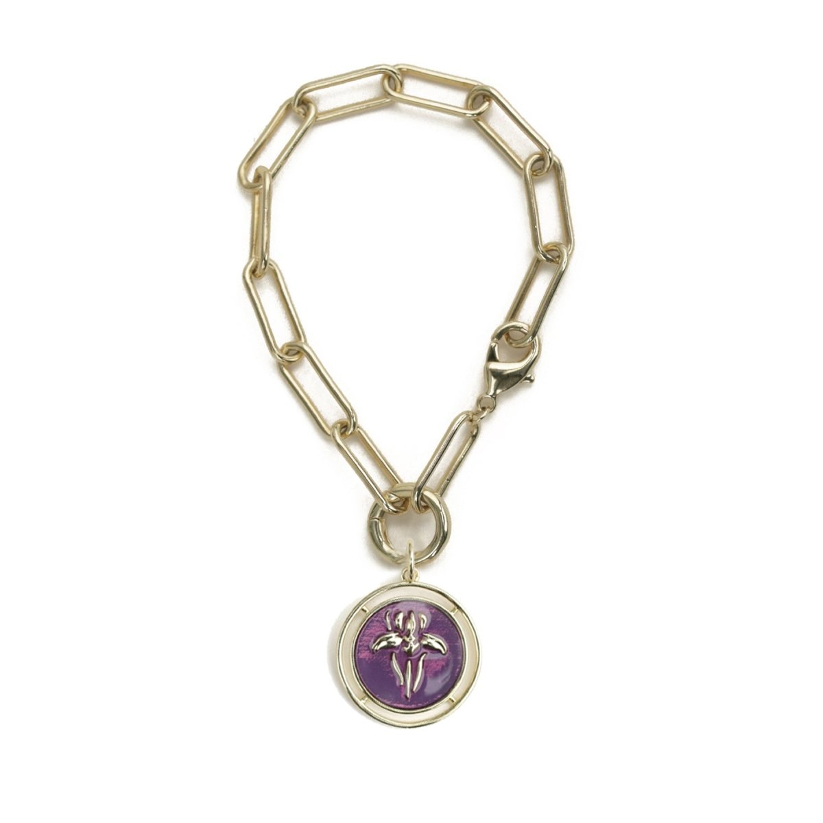 Iris Carondelet Bracelet With Enameled Flower Pendant Bracelets by Rahya Jewelry Design – Don't Panic Shoes