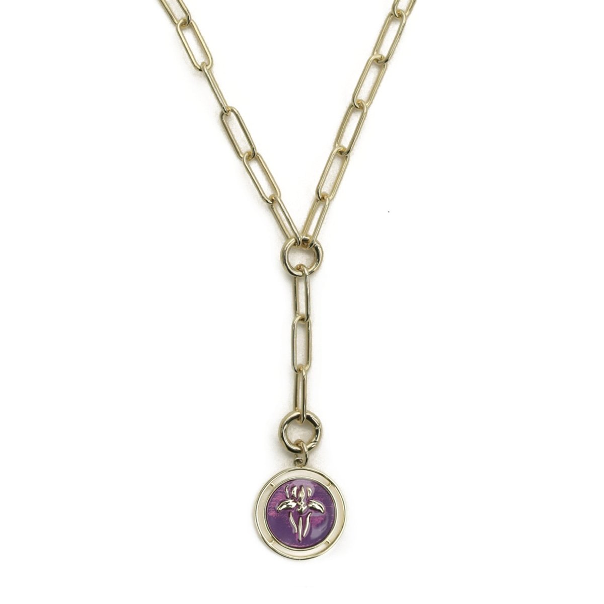 Iris Carondelet Necklace With Enameled Flower Pendant Necklaces by Rahya Jewelry Design – Don't Panic Shoes